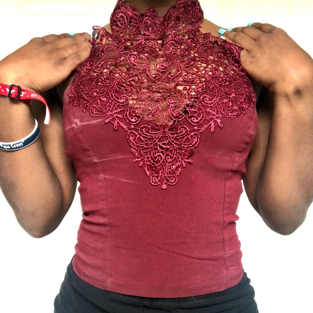 Burgundy blouse